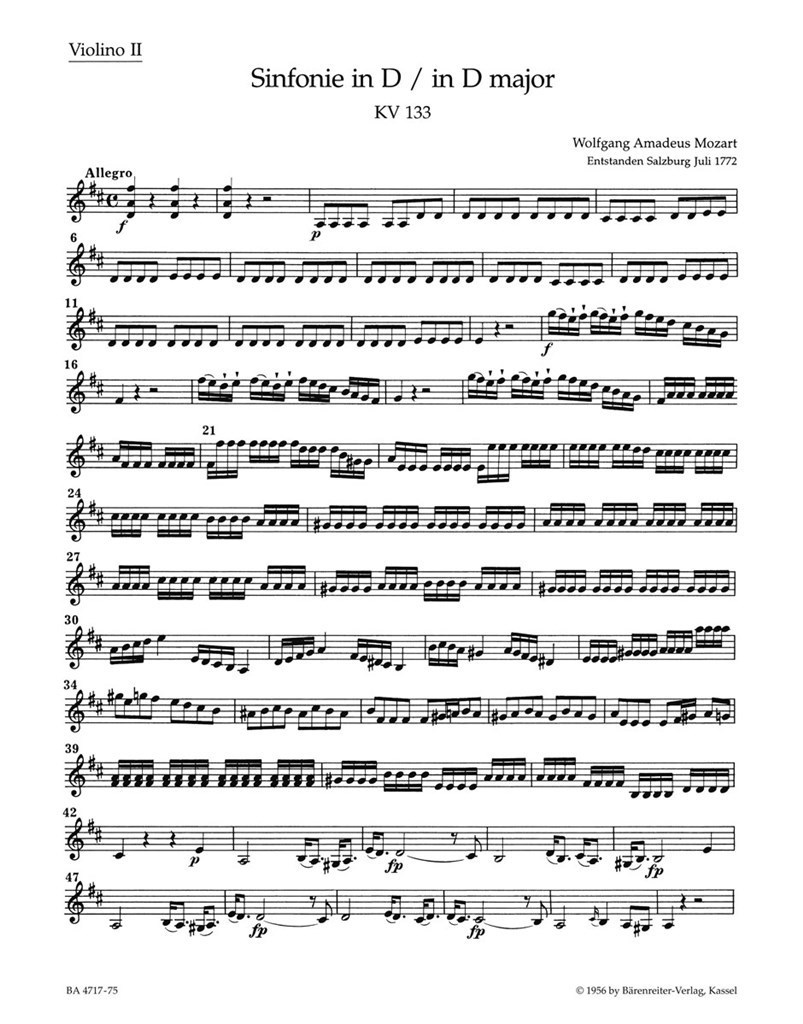 Symphony in D Major No. 20